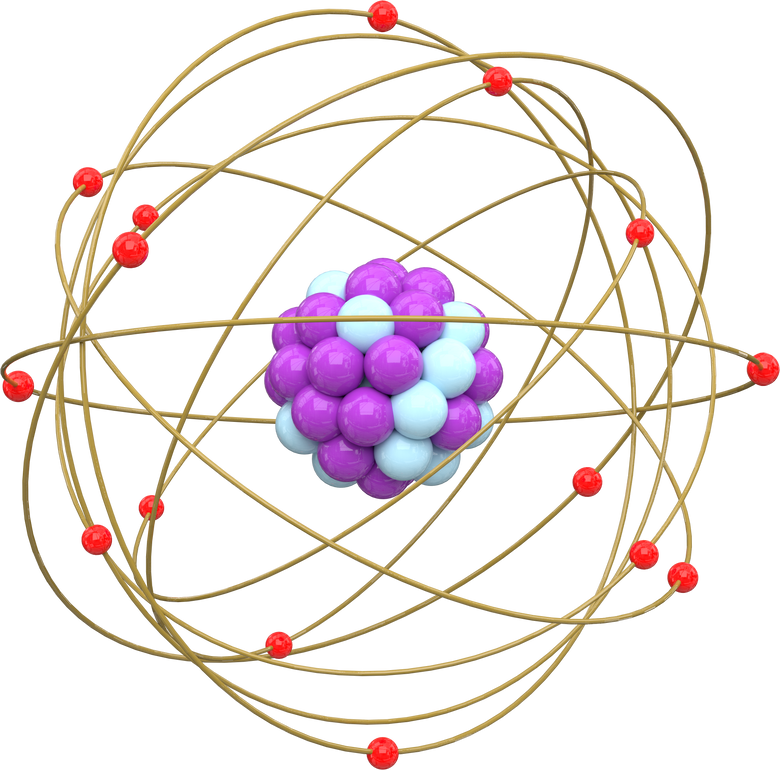 3D rendering illustration of a stylized atom